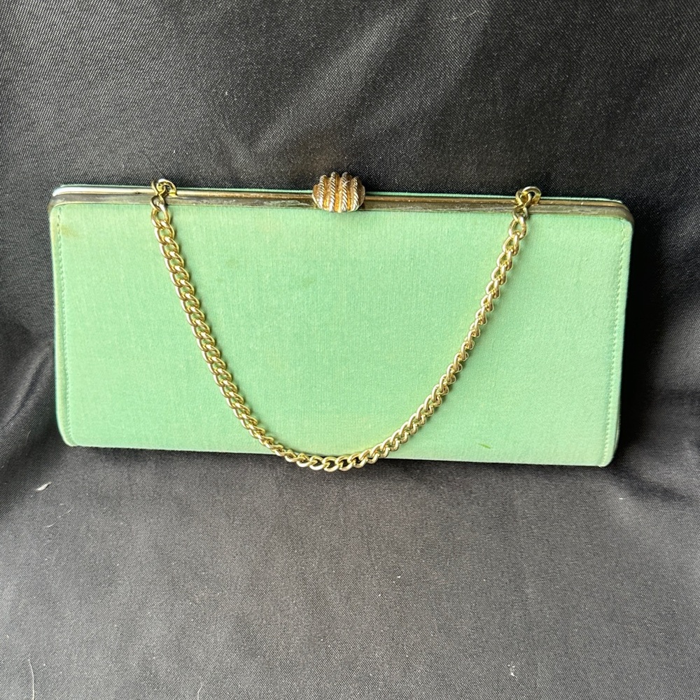 Green Chain-Handle Clutch - Women's Evening Bag